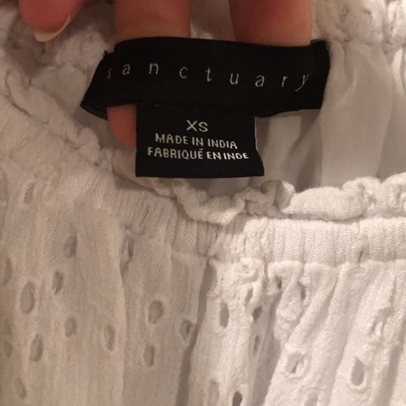 SANCTUARY White Eyelet Oversized Peasant Top - Picture 8 of 9